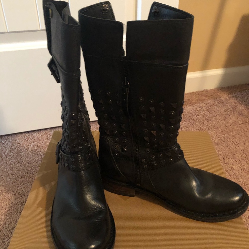 UGG Black Quilted Studded Conor Moto boots